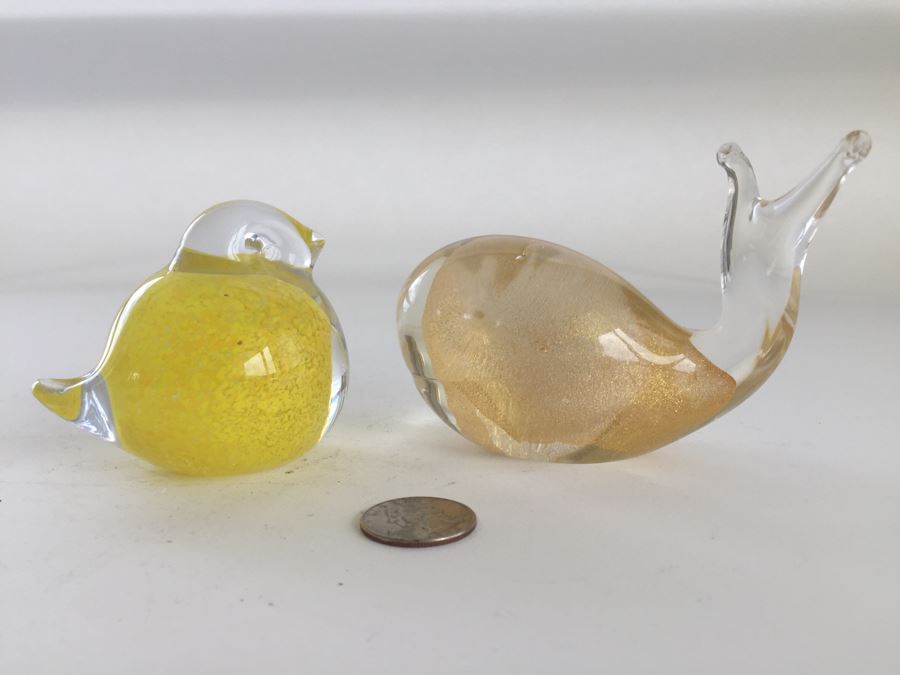 Art Glass Bird By Mantorp Sweeden And Art Glass Whale [Photo 1]