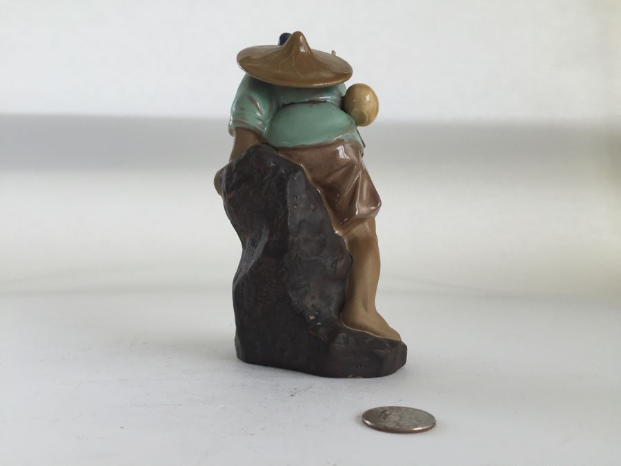 Chinese Fisherman Figurine Doll Statue Glazed Pottery [Photo 5]