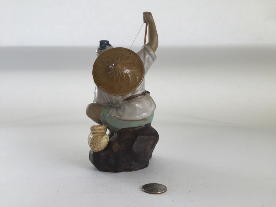 Chinese Fisherman Figurine Doll Statue Glazed Pottery [Photo 3]