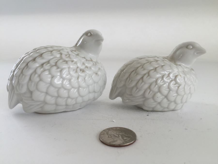 Pair Of White Porcelain Bird Figurines [Photo 1]