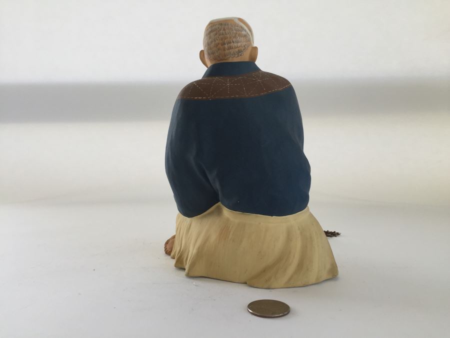 Japanese Fisherman With Net Figurine Doll Statue An Inventor A. Satou [Photo 4]