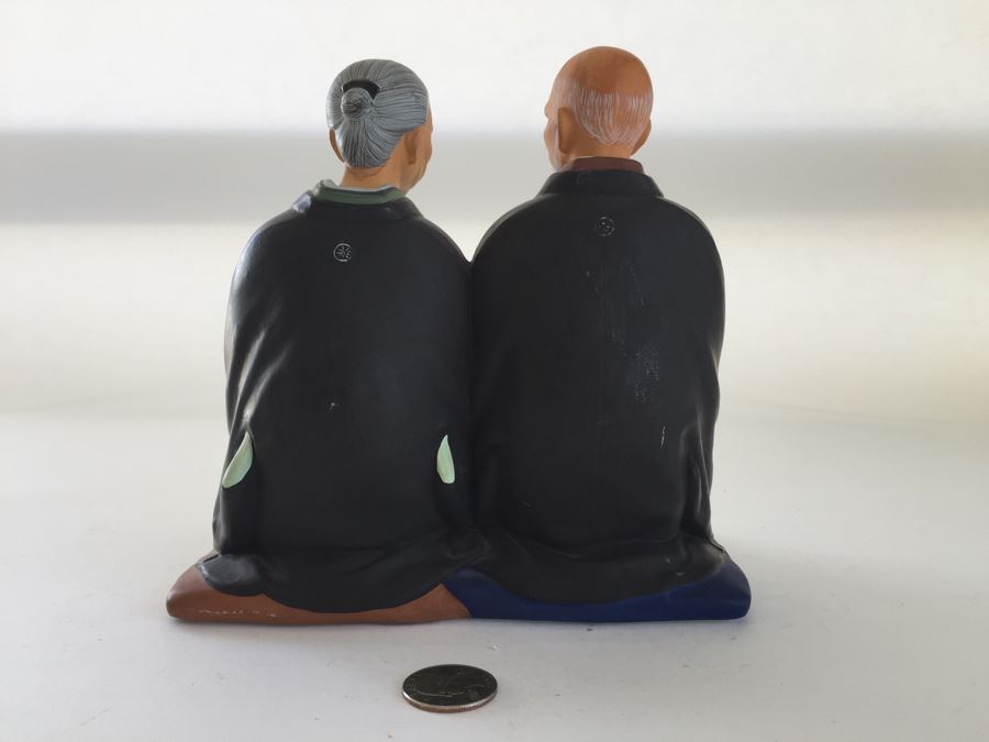 Craftsman Hakata Doll Made In Japan Of Couple On Stand [Photo 6]