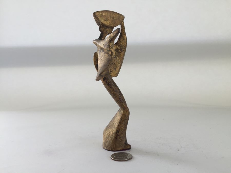 Set Of (3) Asian Gilt Metal Figurines [Photo 5]