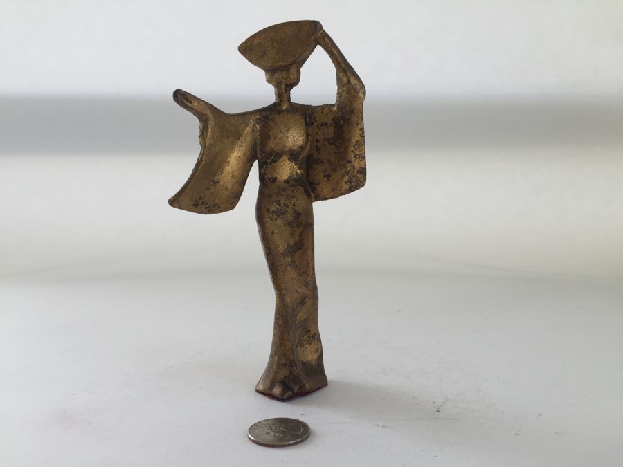 Set Of (3) Asian Gilt Metal Figurines [Photo 2]