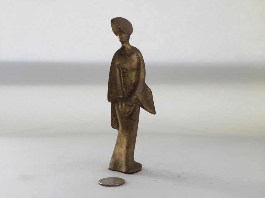 Set Of (3) Asian Gilt Metal Figurines [Photo 6]