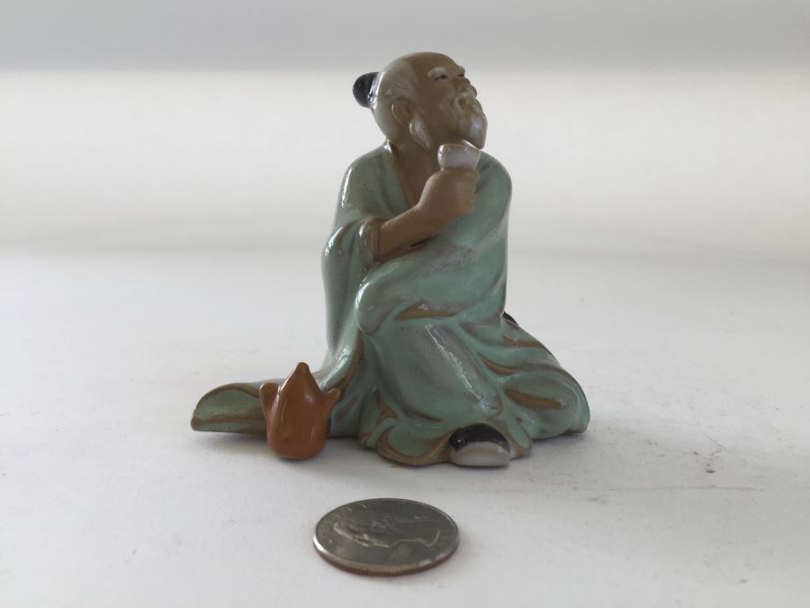 Set Of (4) Chinese Shiwan Artistic Ceramic Factory Figurines Statues [Photo 8]