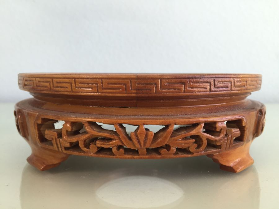 Impressive Signed Zi Jin Cheng Chinese Cloisonne Vase With Wooden Stand Mid-Century [Photo 5]