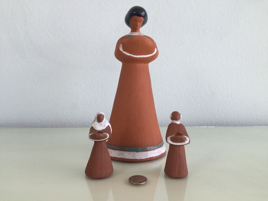 Set Of (3) OSA Pottery Danish Figurines Candle Holders [Photo 1]