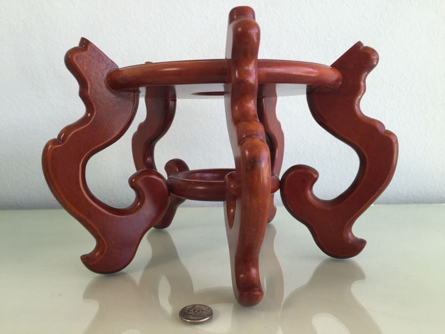 Chinese Fish Bowl Planter With Wooden Stand [Photo 11]