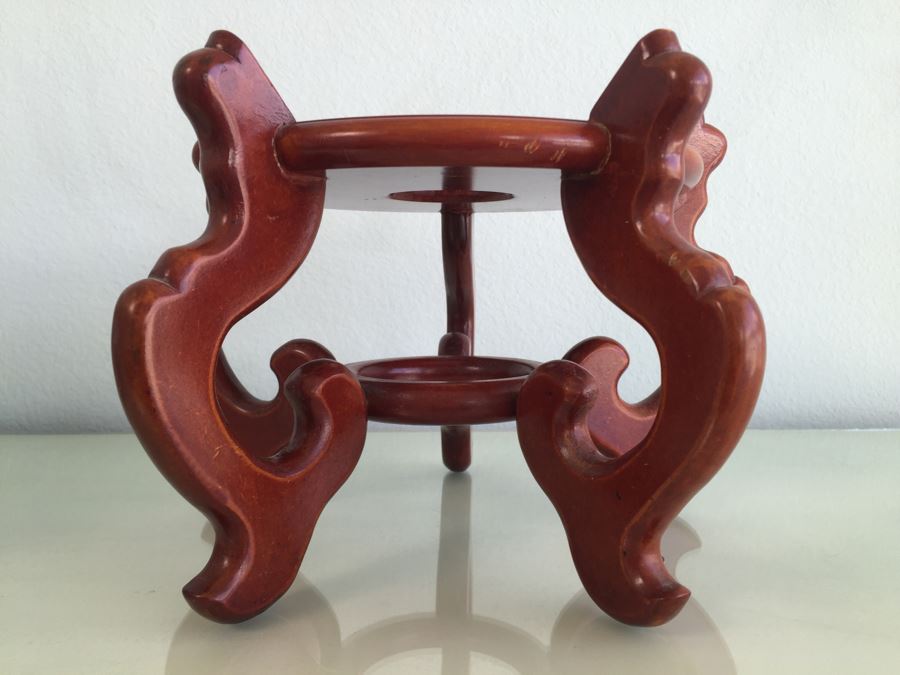 Chinese Fish Bowl Planter With Wooden Stand [Photo 9]