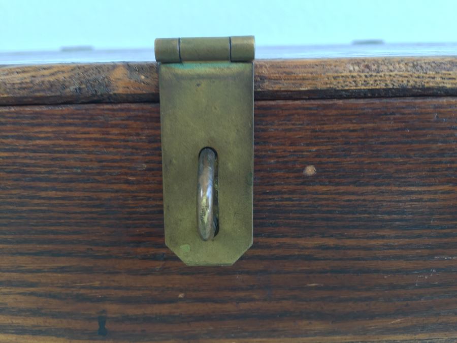 Vintage Wooden Box With Sewing Supplies, Pin Cushions, Buttons [Photo 7]