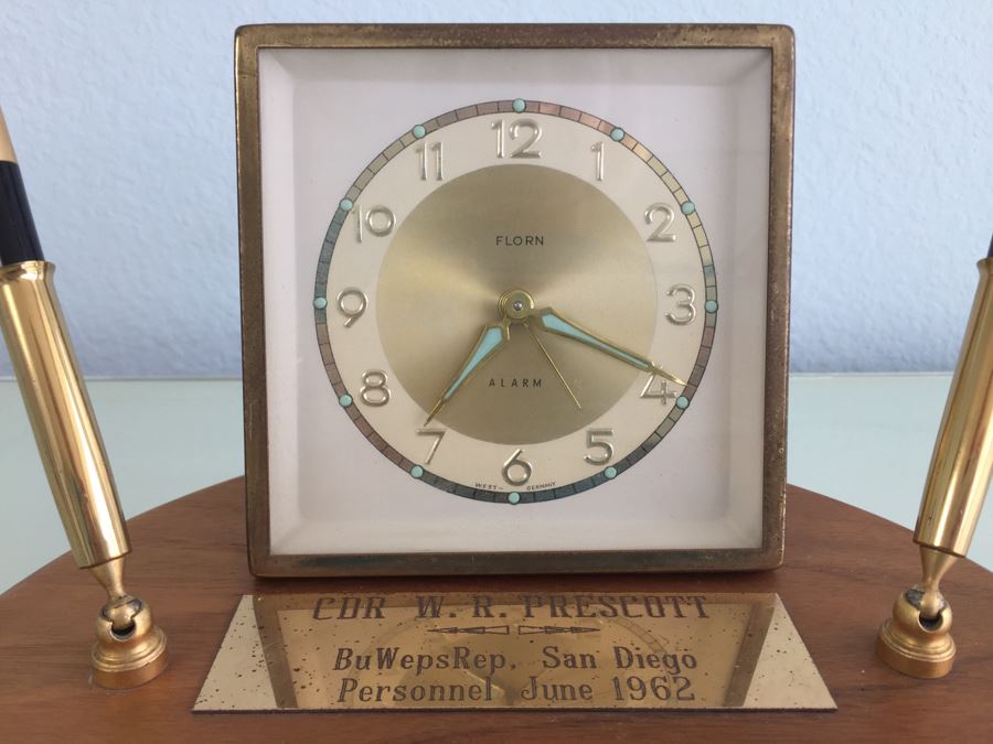 Vintage Desk Clock Pen Set [Photo 3]