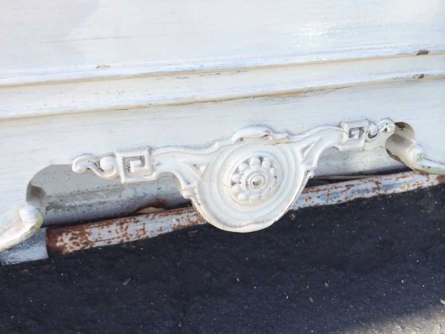 Vintage White Painted Twin Headboard and Footboard [Photo 7]
