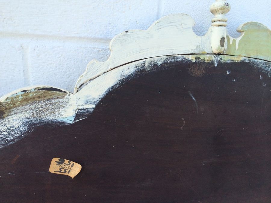 Vintage White Painted Twin Headboard and Footboard [Photo 9]