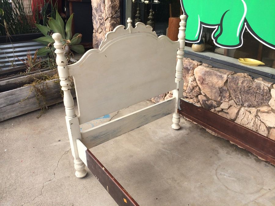 Vintage White Painted Twin Headboard and Footboard [Photo 13]