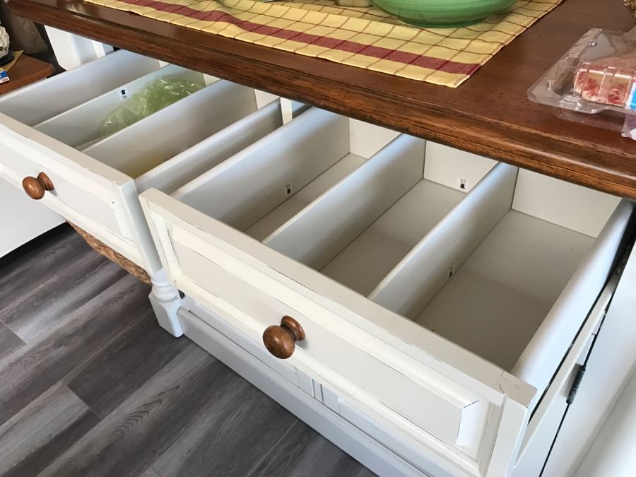 White Cabinet Buffet Sideboard 48'W X 19'D X 36'H [Photo 6]