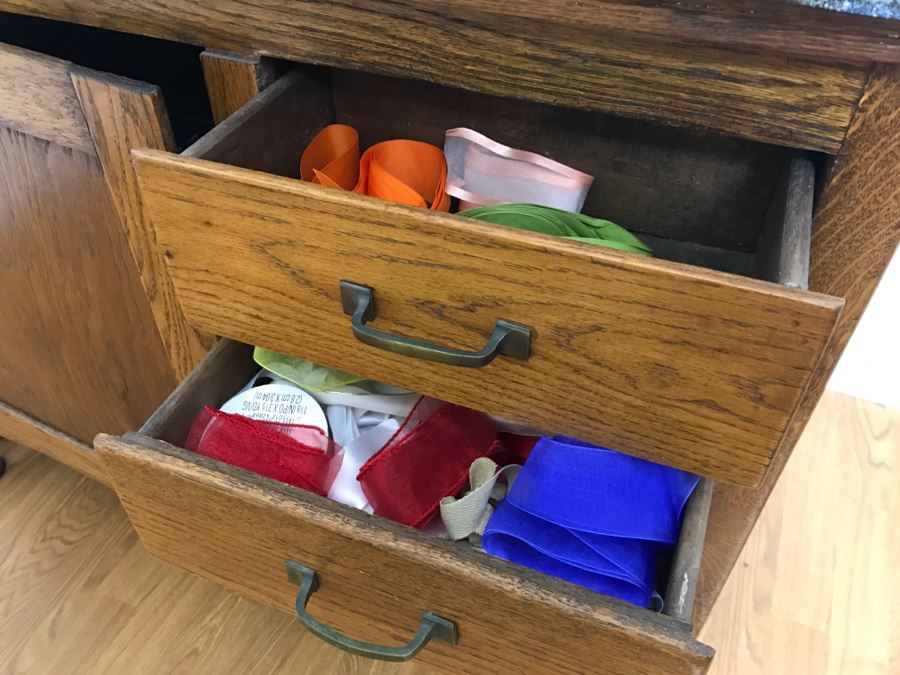 Antique Hoosier Cabinet Auto-Front With Sliding Porcelain Top And Brown Marbelized Glass Patented 1914 [Photo 23]