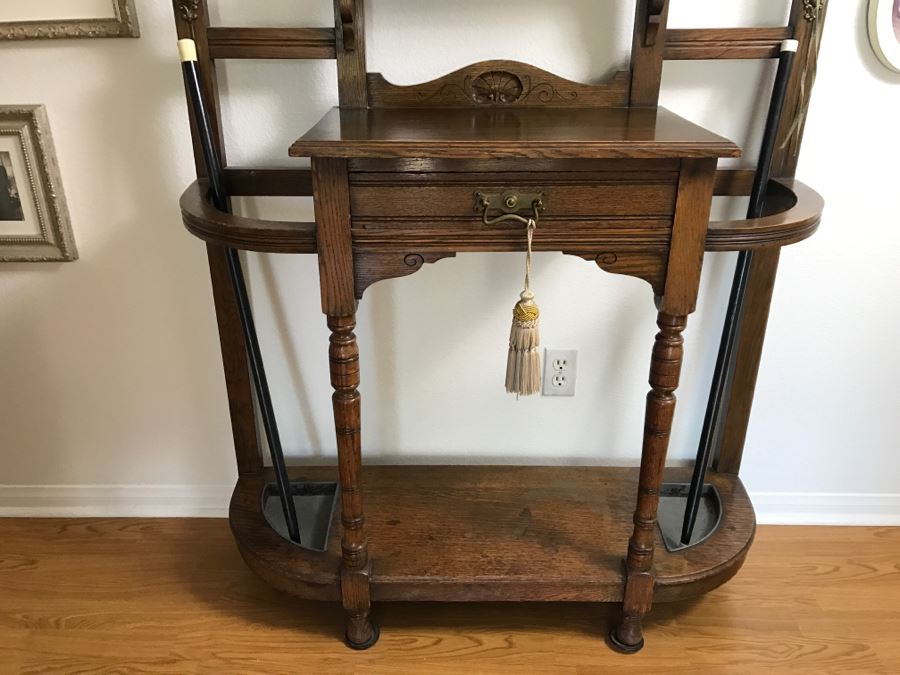 Stunning Antique Hall Tree