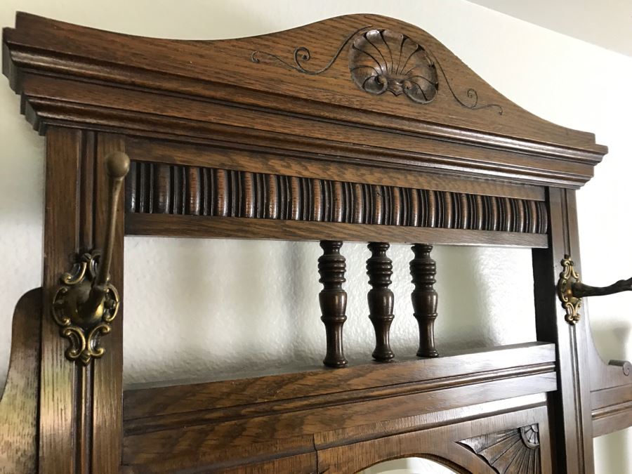 Stunning Antique Hall Tree [Photo 11]