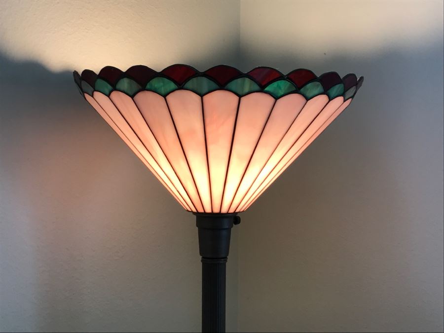 Matching Pair Of Stained Glass Floor Lamps [Photo 2]