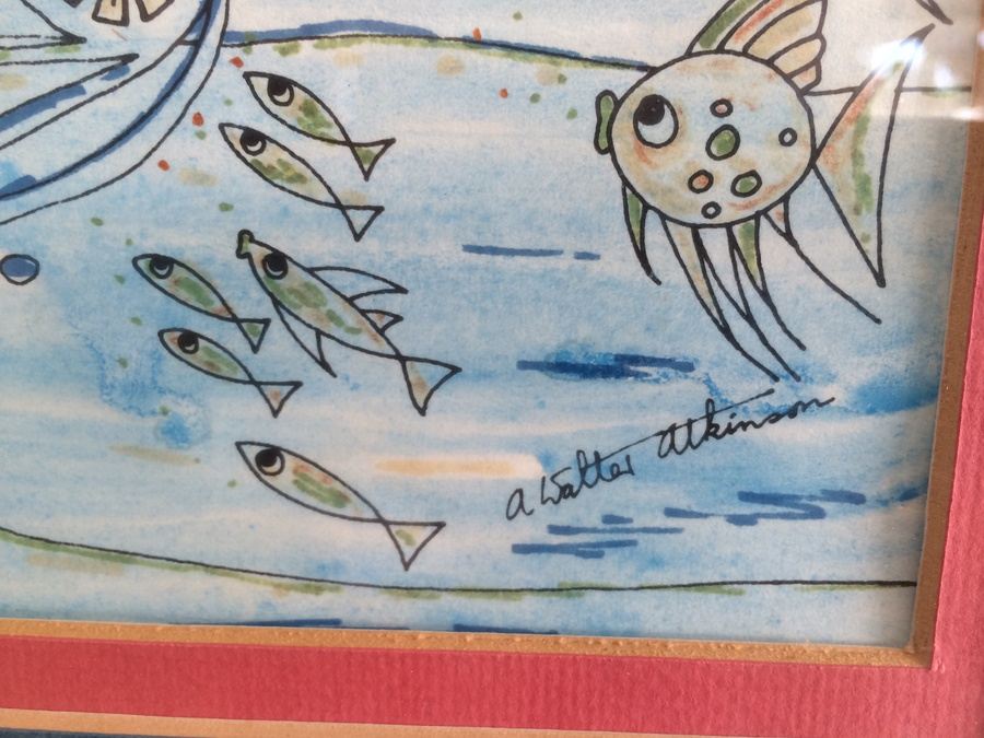Hand-Painted Original British Watercolor Whimsical Submarine Drawings [Photo 9]