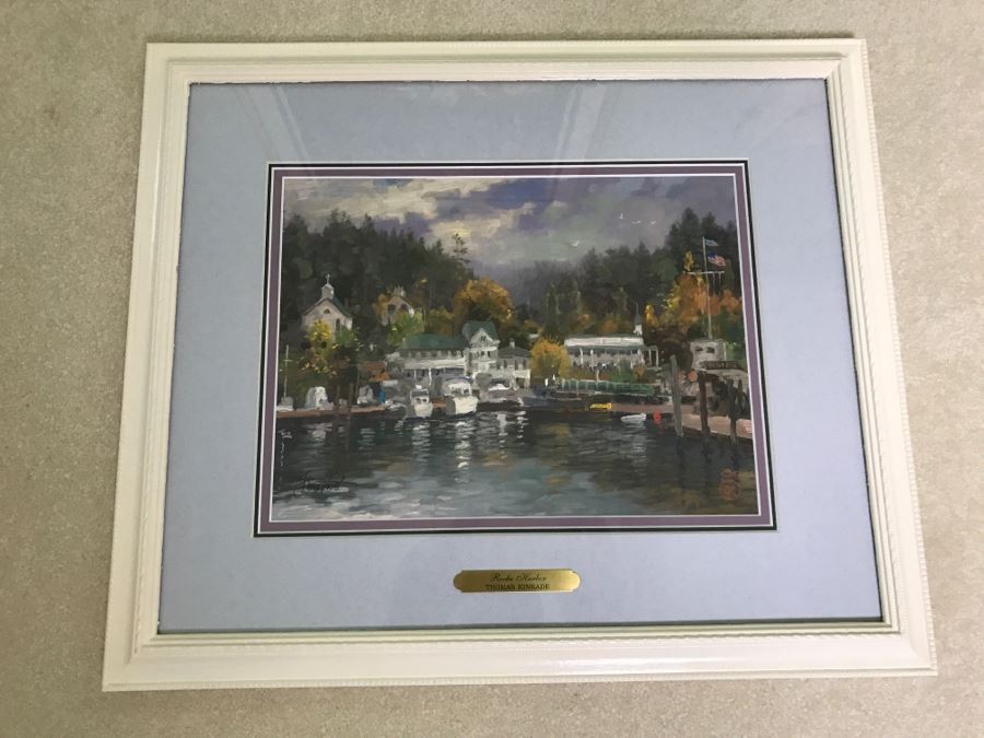Limited Edition Signed Thomas Kinkade Print Titled Roche Harbor 858 Of 903