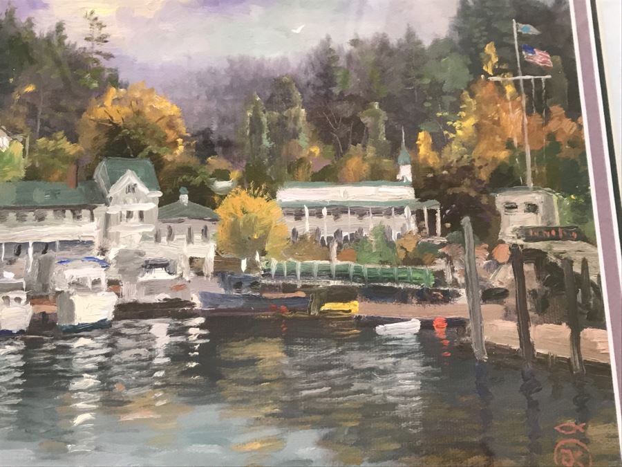 Limited Edition Signed Thomas Kinkade Print Titled Roche Harbor 858 Of 903 [Photo 8]