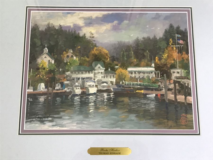 Limited Edition Signed Thomas Kinkade Print Titled Roche Harbor 858 Of 903 [Photo 3]