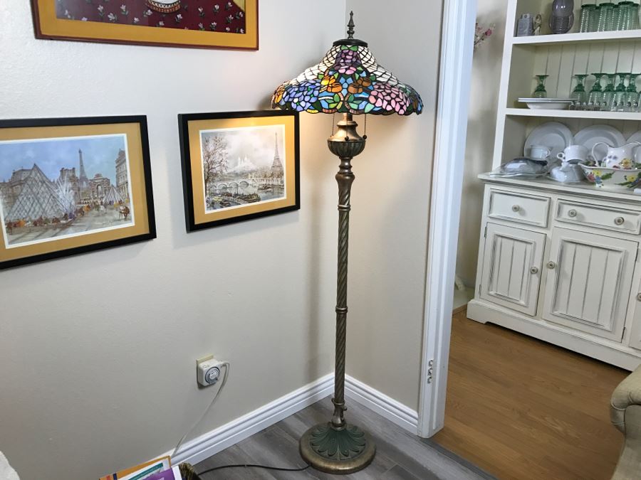 Pair Of Stained Glass Floor Lamps [Photo 3]