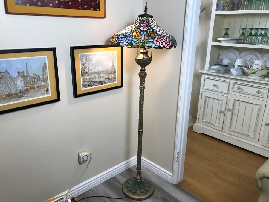 Pair Of Stained Glass Floor Lamps [Photo 2]