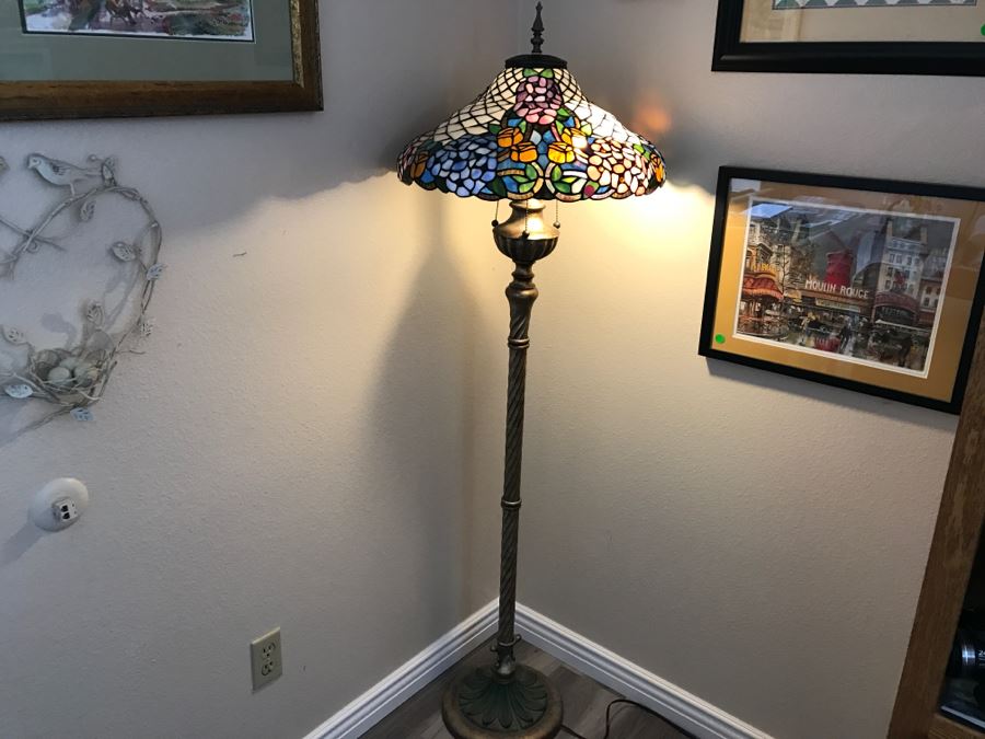 Pair Of Stained Glass Floor Lamps [Photo 12]
