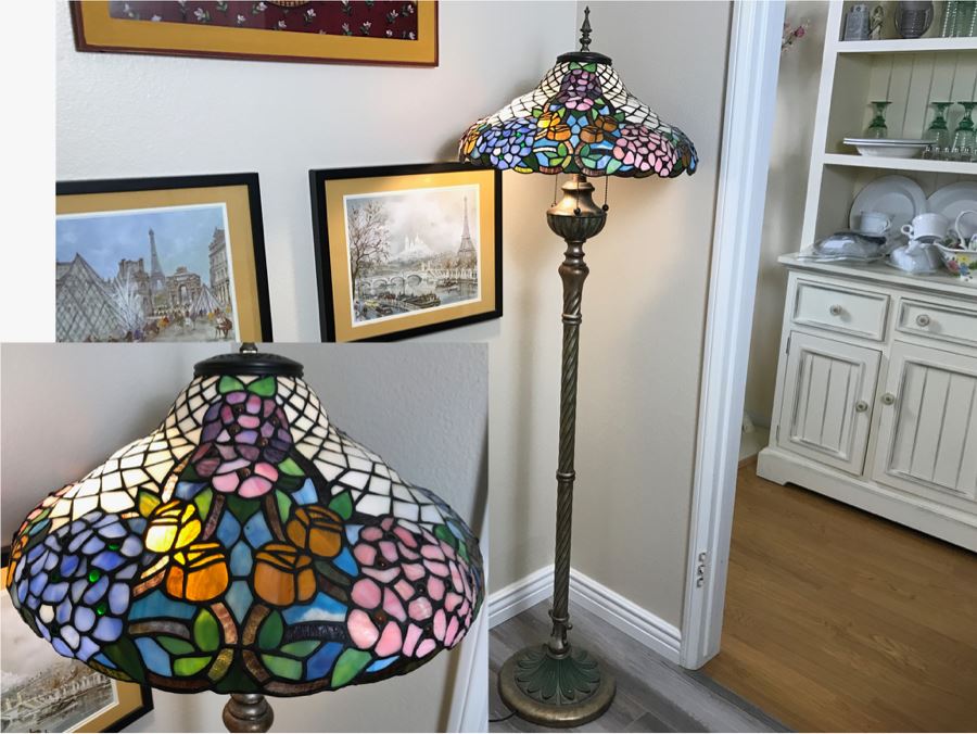 Pair Of Stained Glass Floor Lamps [Photo 1]