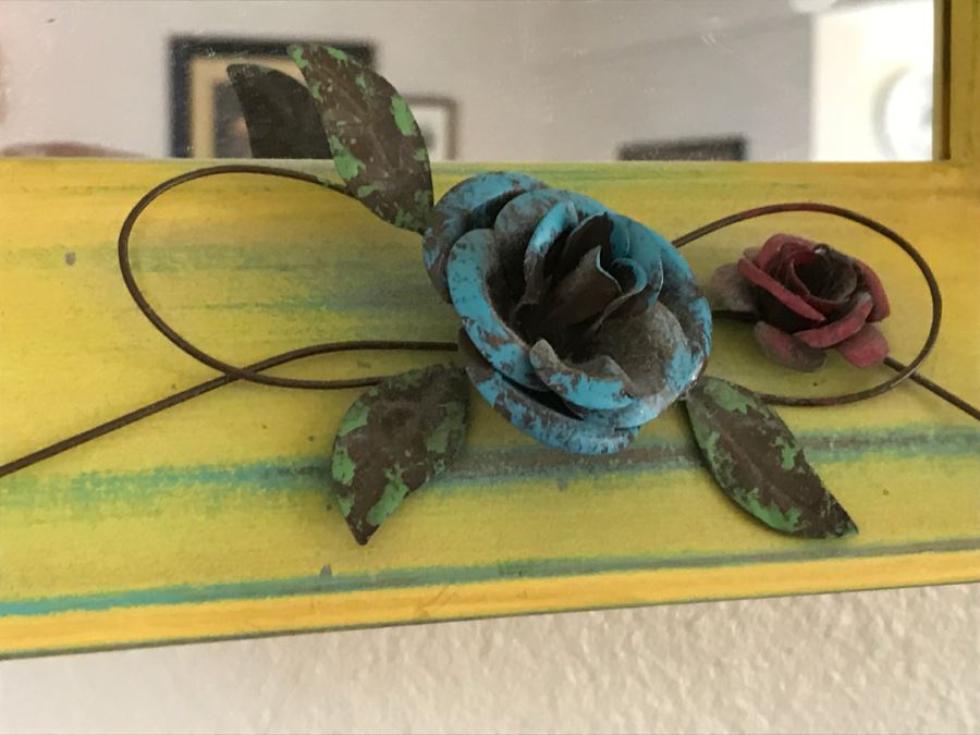 Pair Of Metal Wall Mirrors With Floral Motif [Photo 6]