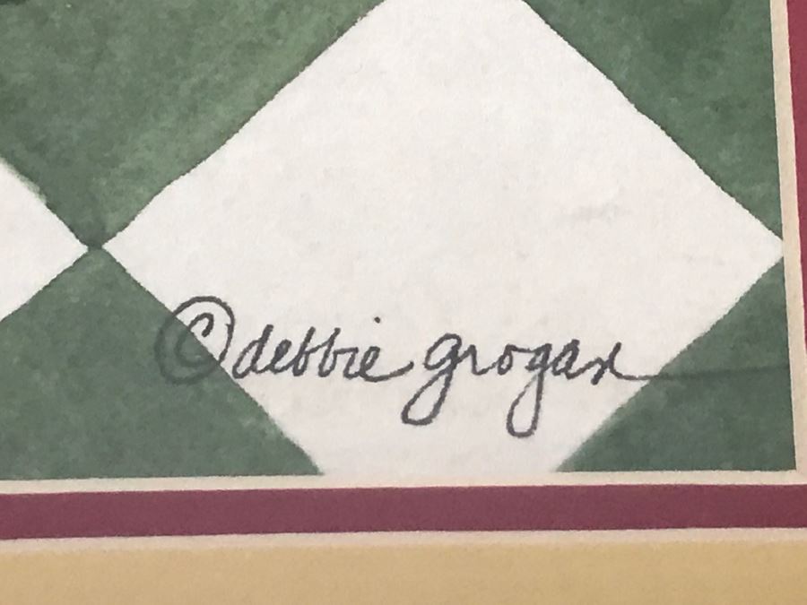 Framed Debbie Grogan Print Titled Flowers In Vase [Photo 5]