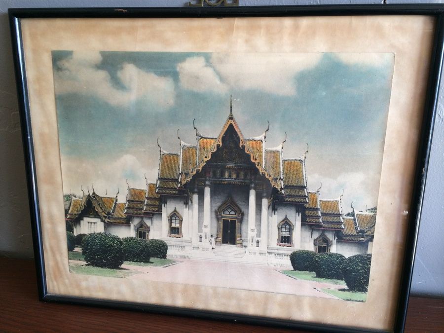 1933 Hand-Painted B&W Photograph Bangkok's Famous Marble Temple [Photo 6]