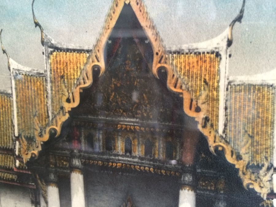 1933 Hand-Painted B&W Photograph Bangkok's Famous Marble Temple [Photo 7]