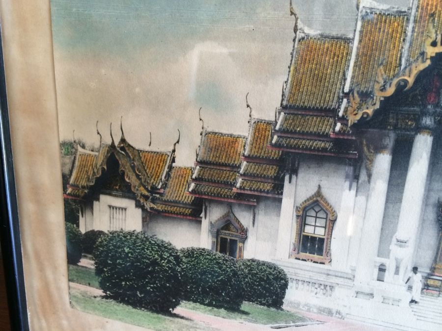1933 Hand-Painted B&W Photograph Bangkok's Famous Marble Temple [Photo 8]