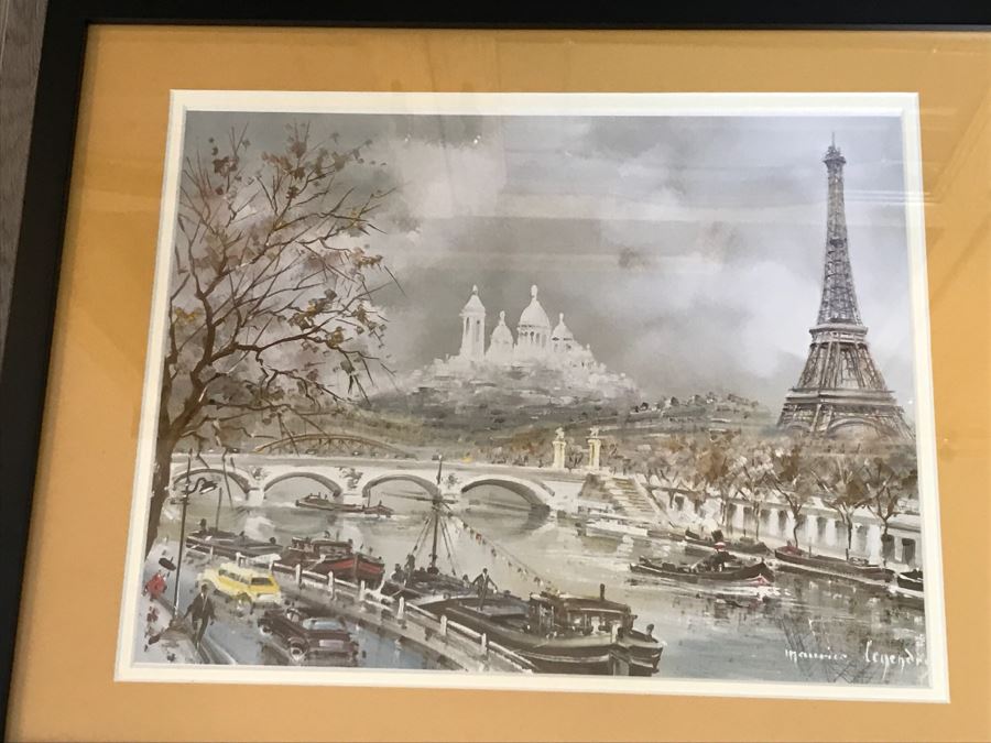 Set Of (3) Framed Paris Prints By Maurice Legendre Featuring Eifel Tower And Moulin Rouge [Photo 7]