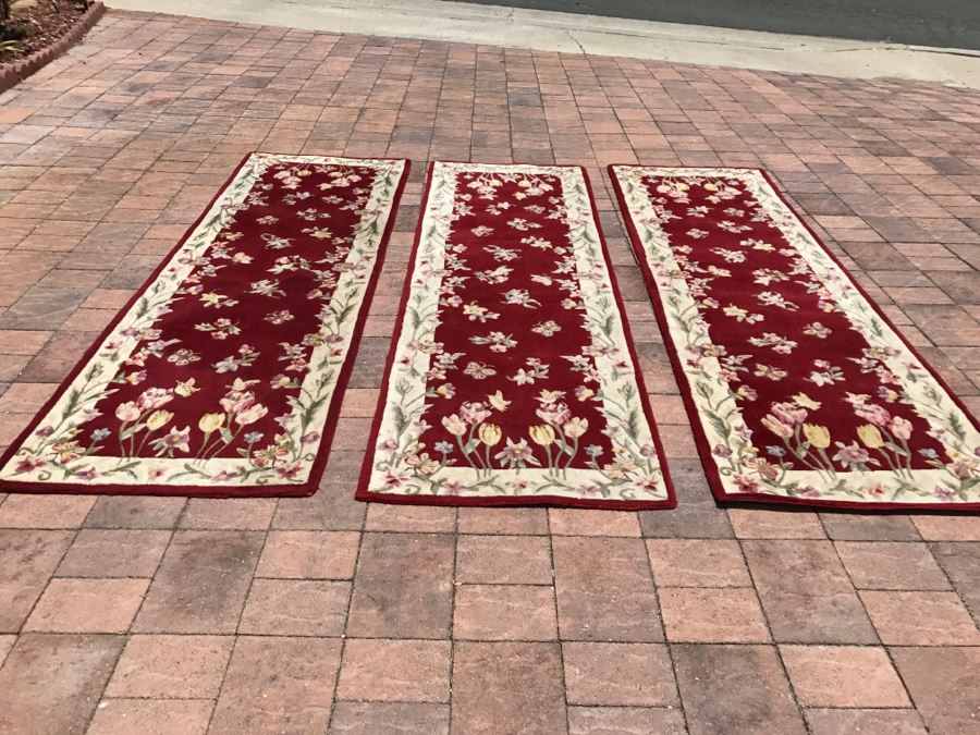 Set Of (3) Chinese Runner Rugs 97' X 30' [Photo 3]