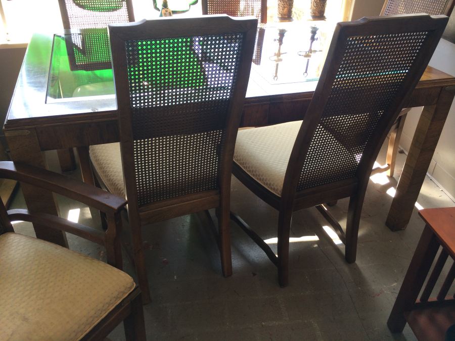 Lane Dining Table with 6 Cane Chairs [Photo 3]