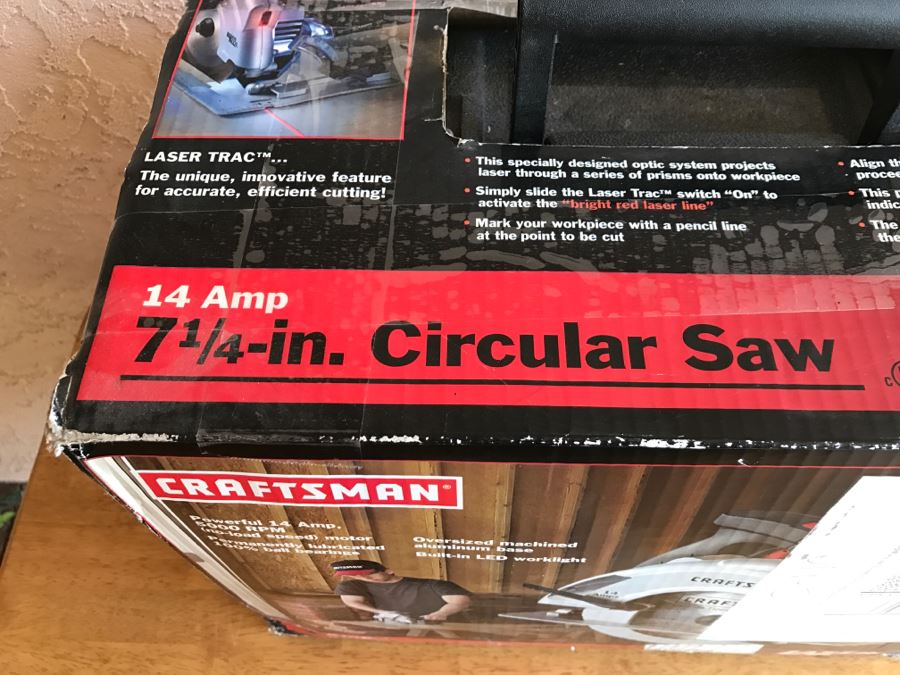 Craftsman 7 1/4 In Circular Saw With Laser Trac And Extra Blade Appears Never Used [Photo 6]