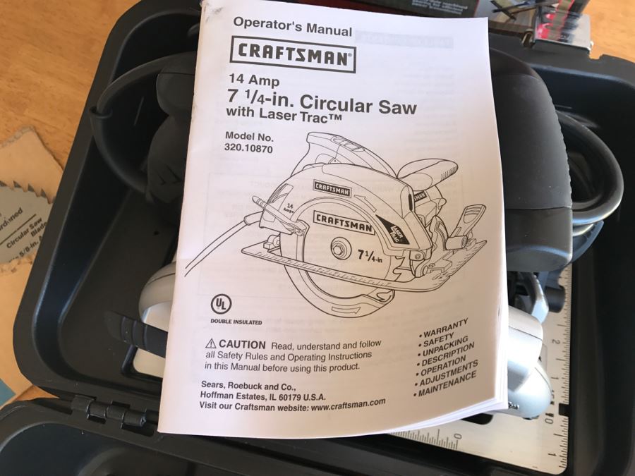 Craftsman 7 1/4 In Circular Saw With Laser Trac And Extra Blade Appears Never Used [Photo 16]