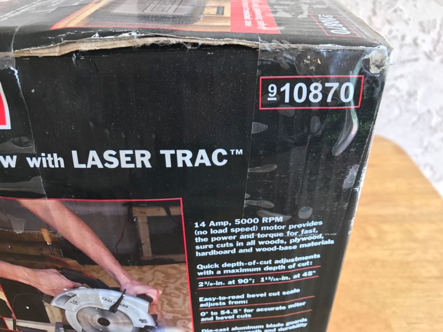 Craftsman 7 1/4 In Circular Saw With Laser Trac And Extra Blade Appears Never Used [Photo 8]