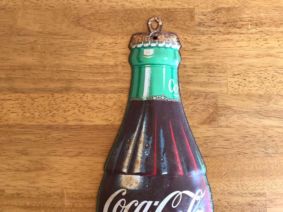 Vintage Coke Advertising Metal Litho Thermometer That's Missing Glass Thermometer [Photo 6]