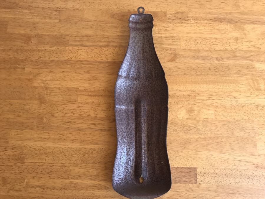 Vintage Coke Advertising Metal Litho Thermometer That's Missing Glass Thermometer [Photo 7]