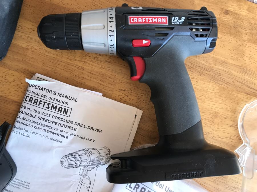 Pair Of Craftsman Cordless Drill-Drivers With Bag And Charger [Photo 5]