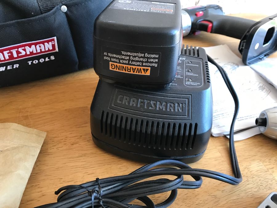 Pair Of Craftsman Cordless Drill-Drivers With Bag And Charger [Photo 7]