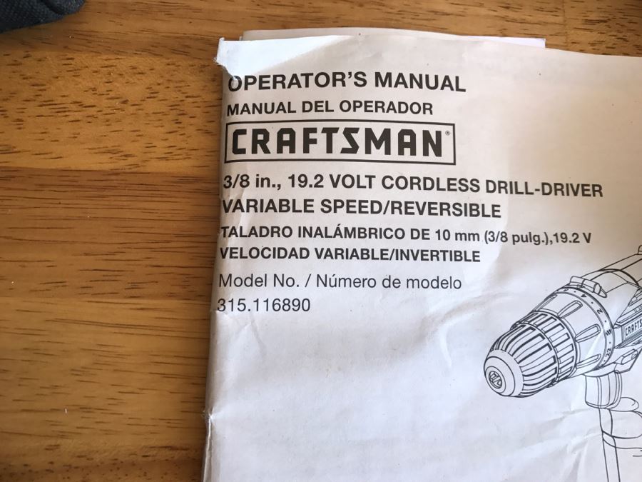 Pair Of Craftsman Cordless Drill-Drivers With Bag And Charger [Photo 9]