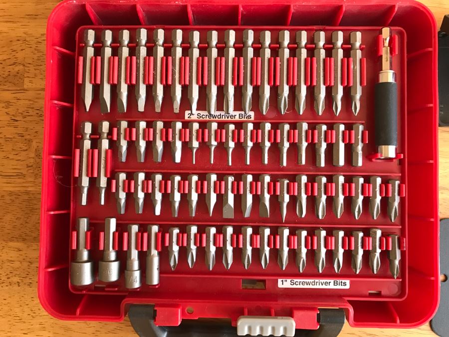 Large Red (On Left) Craftsman Tool Bit And Screwdriver Kit With Case And Various Bits [Photo 3]