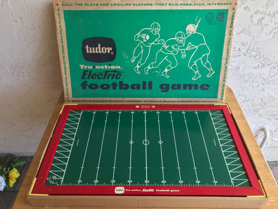 Vintage Tudor Electric Football Game Vibrating With Box Model No 500